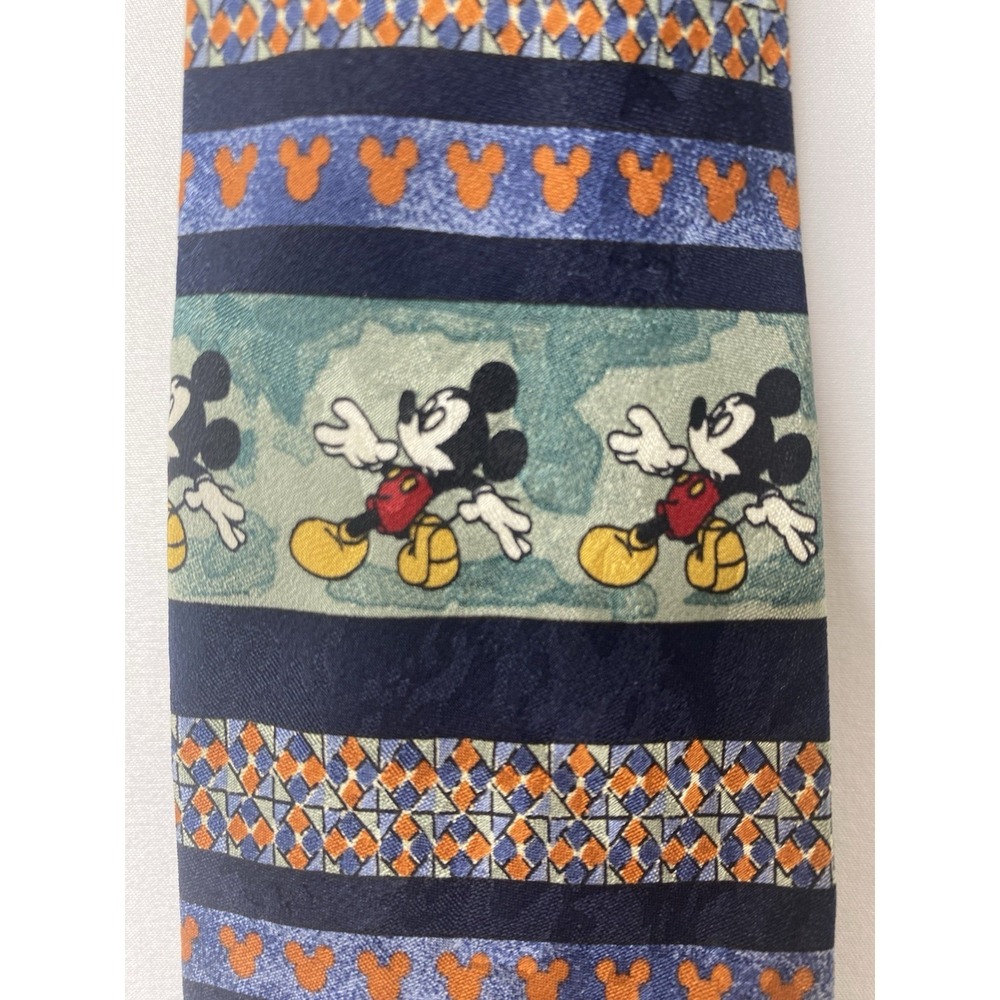 Vintage The Disney Store Mickey Mouse Novelty Print Necktie 100% Silk Teacher